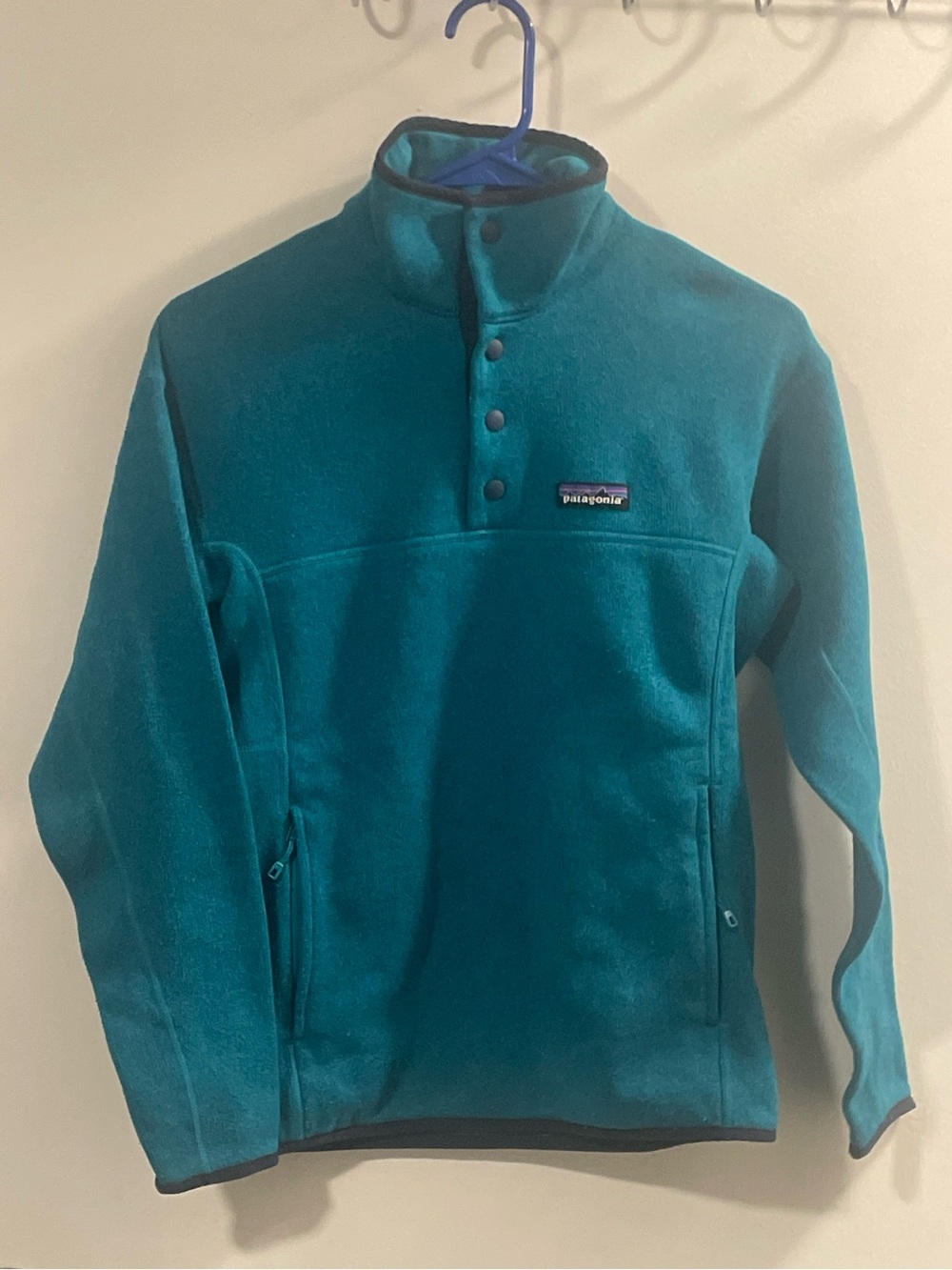 Patagonia Teal Snap-T Style Lightweight Fleece Pullover Womens XS (can fit jr)